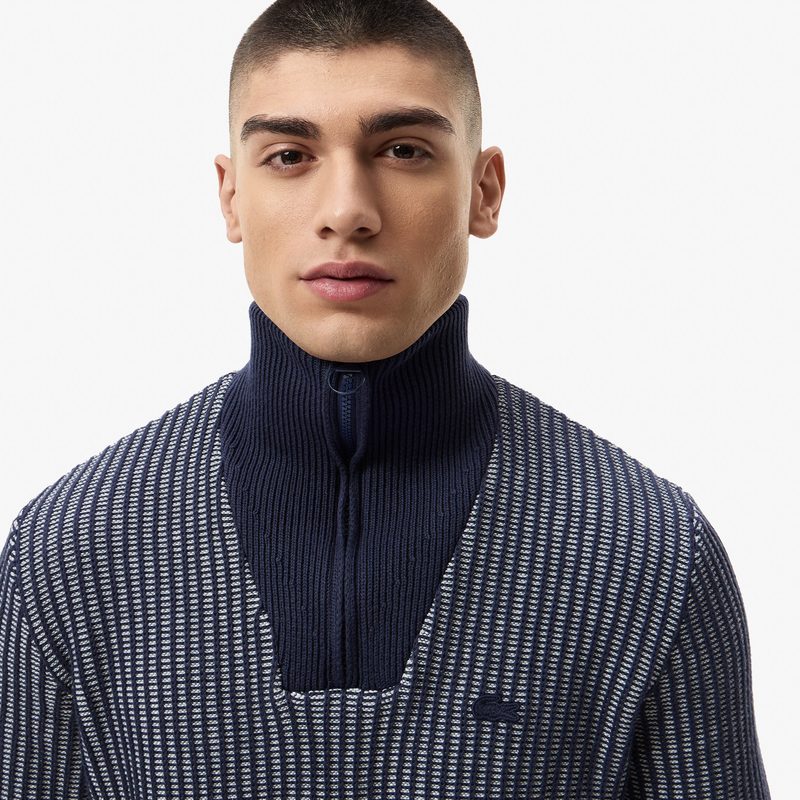 Мужской свитер Lacoste с высоким воротом на молнии классического кроя 4