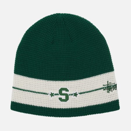Шапка Stussy Skullcap Varsity Star Stripe, цвет зелёный