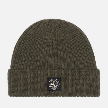 Шапка Stone Island Light RWS Geelong Wool, цвет оливковый