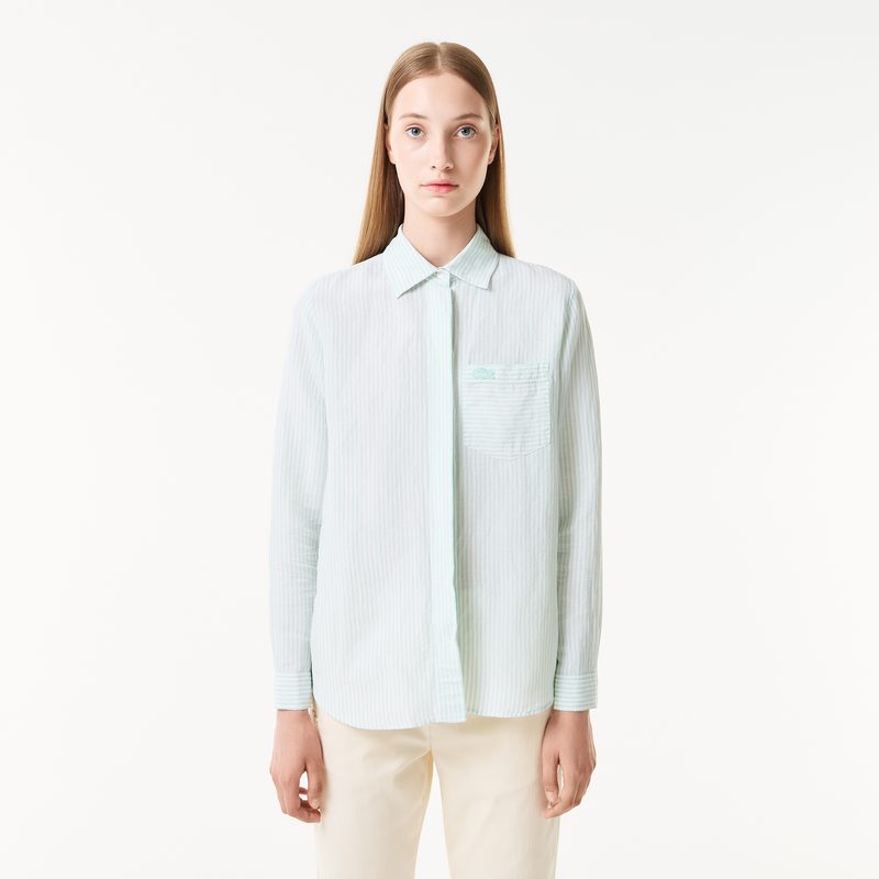 Женская лёгкая рубашка Lacoste из льна