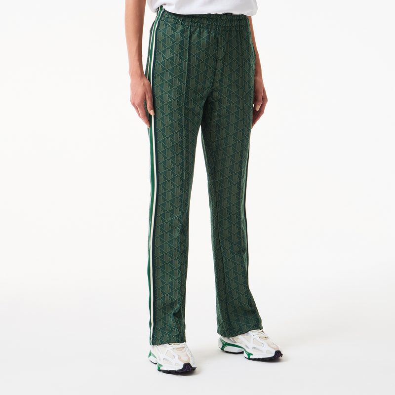 Женские расклешенные спортивные брюки Lacoste с монограммой 5