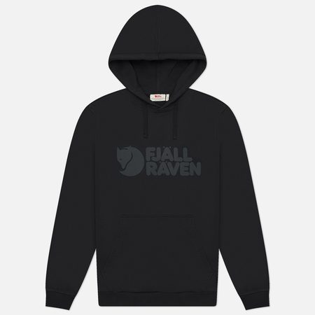 Мужская толстовка Fjallraven Logo Hoodie, цвет чёрный