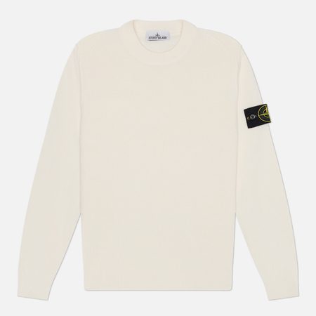 Мужской свитер Stone Island Micro Stitch Soft Organic Cotton Loose, цвет белый