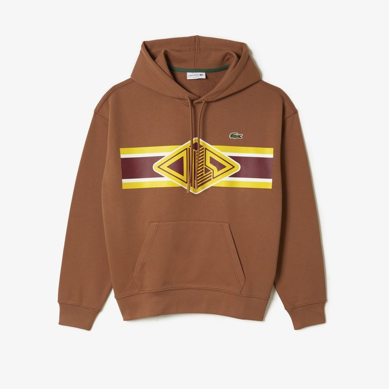 Мужское хлопковое худи Lacoste свободного кроя 5