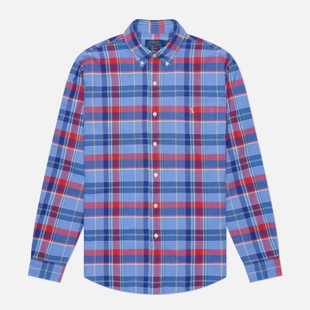Мужская рубашка Polo Ralph Lauren Custom Fit Classic Oxford, цвет синий