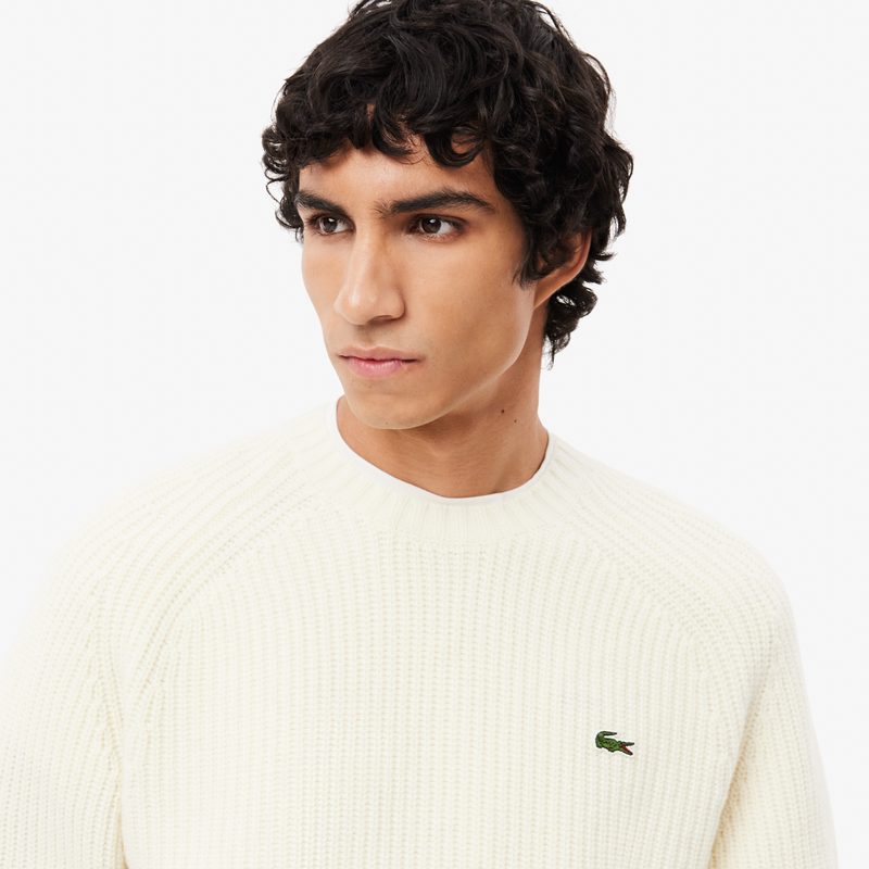 Мужской толстый шерстяной свитер Lacoste с круглым вырезом 3