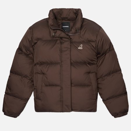 Женский пуховик Kangol Collar Down Puffer, цвет коричневый