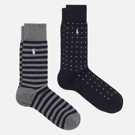 Комплект носков Polo Ralph Lauren Dot & Stripe Crew 2-Pack, цвет комбинированный