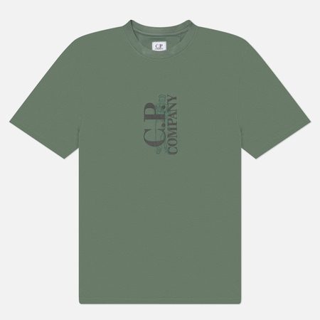 Мужская футболка C.P. Company 30/1 Jersey Printed, цвет зелёный