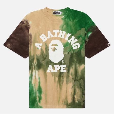 Мужская футболка A Bathing Ape Ice Dye College Relaxed Fit, цвет зелёный