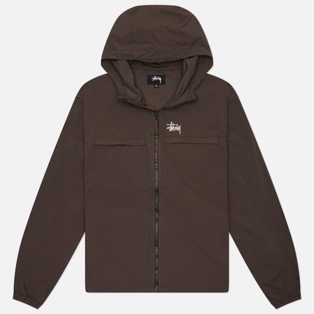 Мужская куртка ветровка Stussy Lightweight Hooded, цвет коричневый