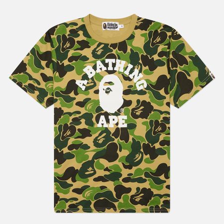 Мужская футболка A Bathing Ape ABC Camo College, цвет зелёный