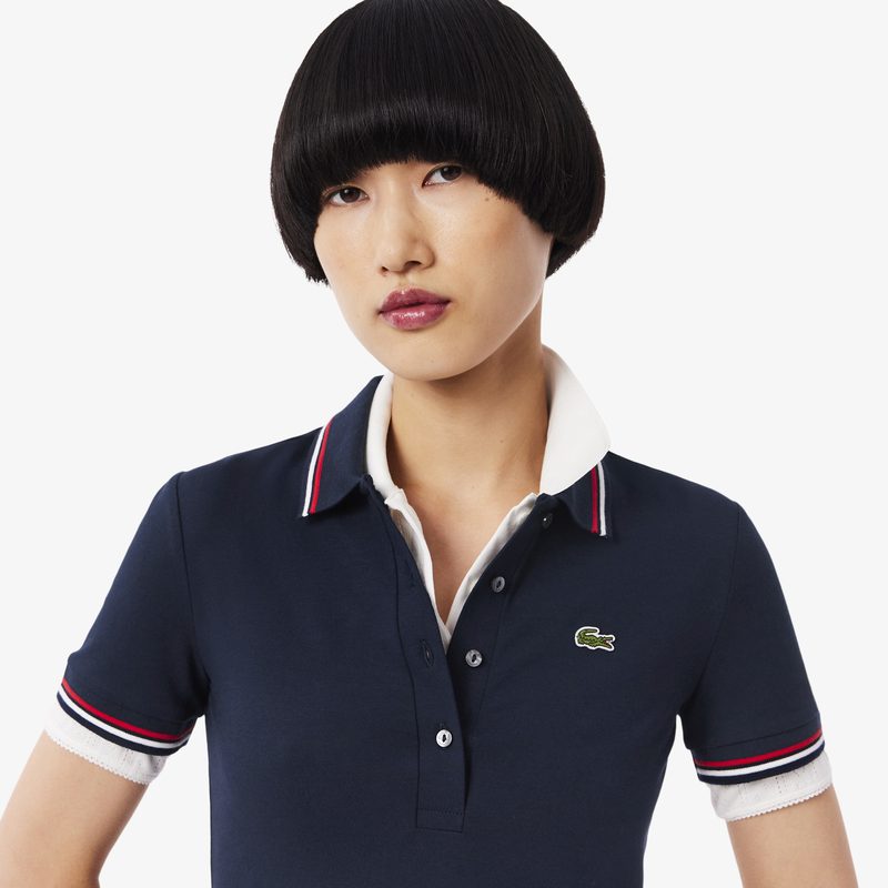 Эластичное платье-поло Lacoste с коротким рукавом 3