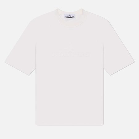 Мужская футболка Stone Island Combed Organic Cotton Jersey Oversize, цвет белый