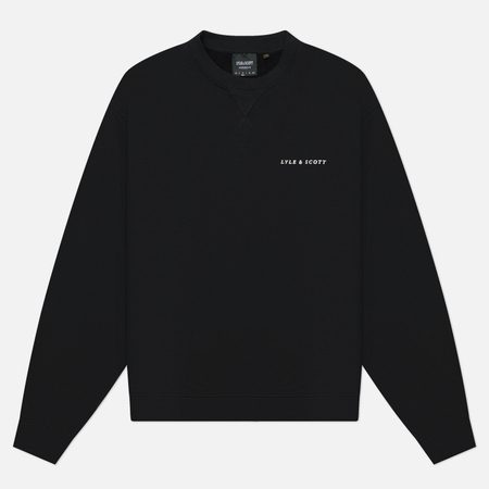 Мужская толстовка Lyle & Scott Script Heavyweight Loopback Crew Neck, цвет чёрный
