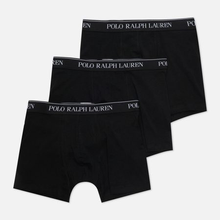 Комплект мужских трусов Polo Ralph Lauren BCI Cotton/Elastane Boxer Brief 3-Pack, цвет чёрный