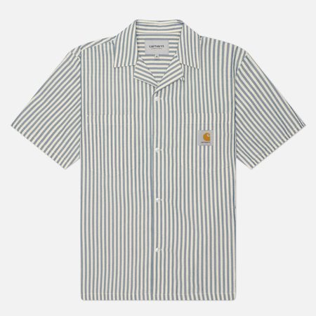 Мужская рубашка Carhartt WIP Leavel Stripe, цвет голубой