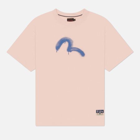 Мужская футболка Evisu Heritage Angel & Graffiti Slogan Printed, цвет розовый