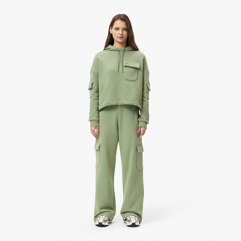 Женские хлопковые спортивные брюки Lacoste свободного кроя