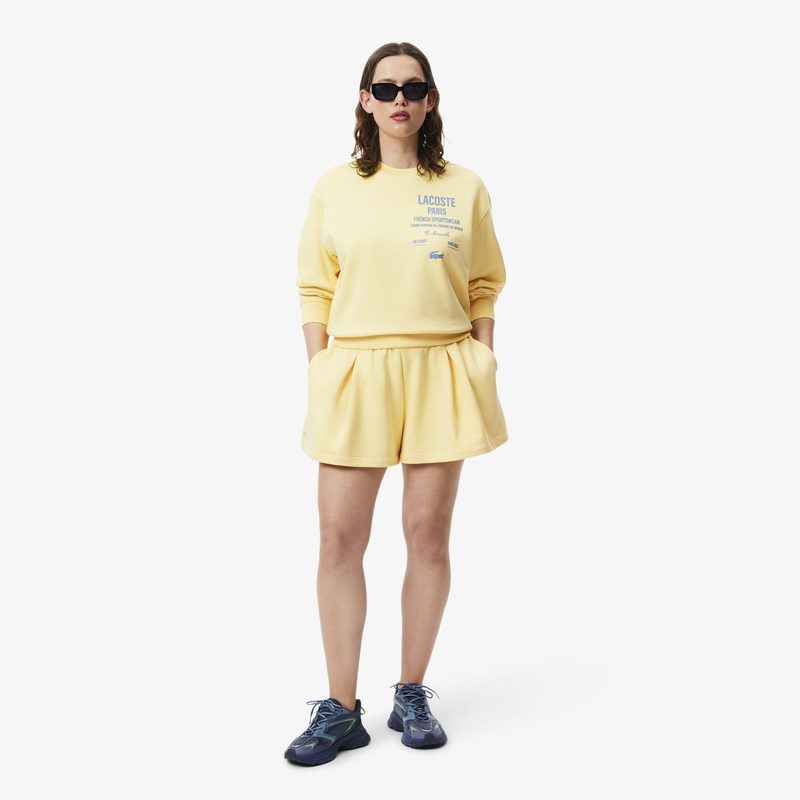 Женские плиссированные флисовые шорты Lacoste