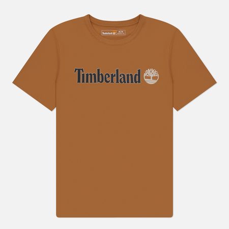 Мужская футболка Timberland Kennebec River Linear Logo, цвет коричневый