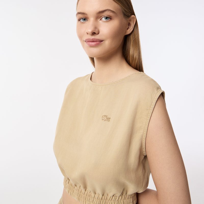 Женская лёгкая рубашка Lacoste из смеси льна 3