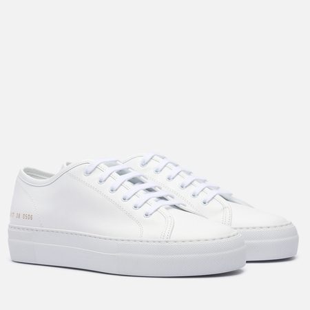 Женские кроссовки Common Projects Tournament Low Super Leather, цвет белый