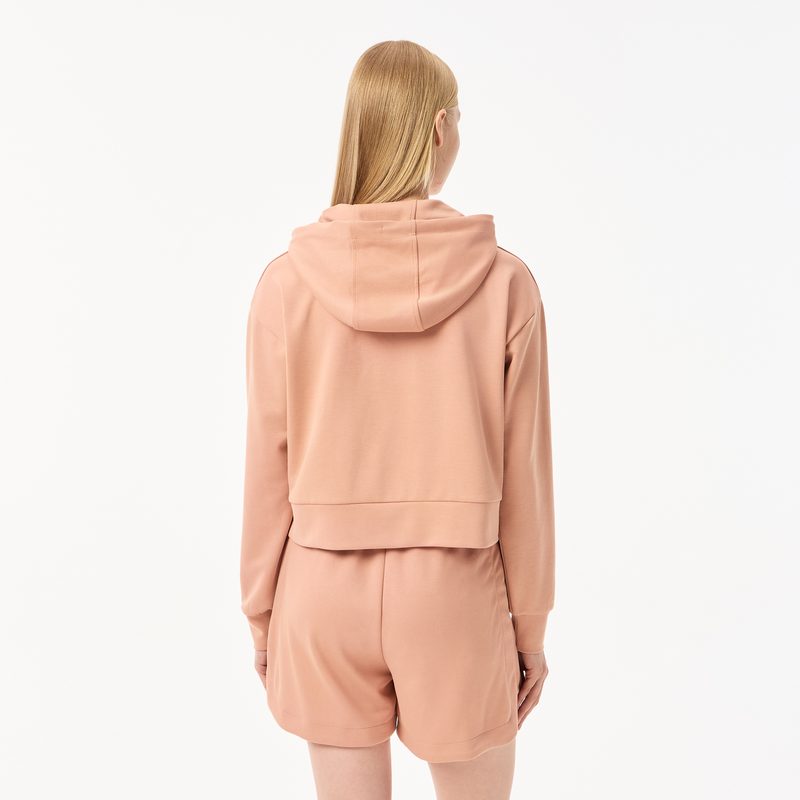 Женская короткая толстовка Lacoste с капюшоном 2