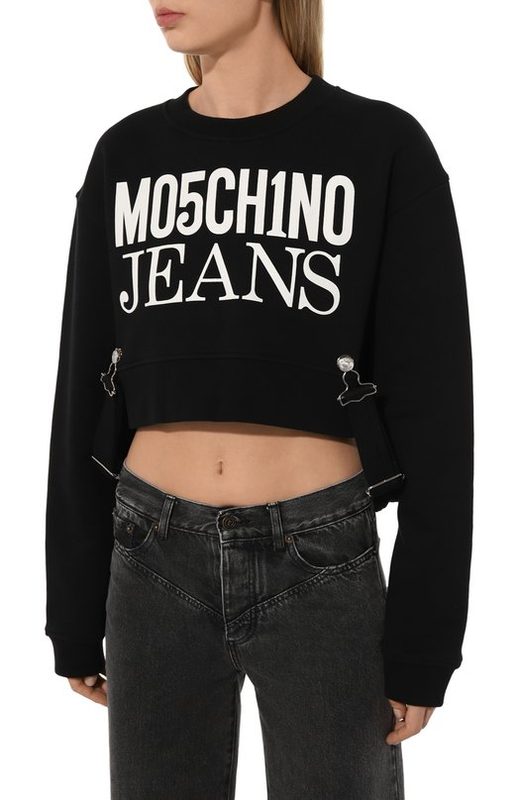 Хлопковый свитшот M05CH1NO Jeans 3