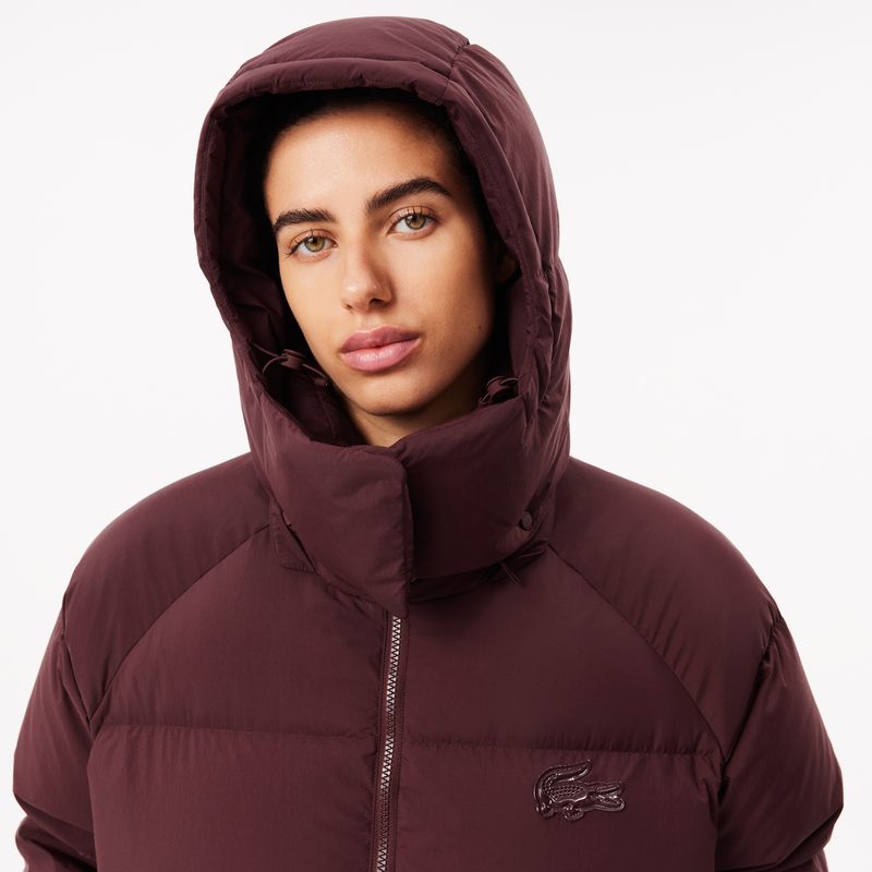 Женский длинный пуховик Lacoste с капюшоном 3