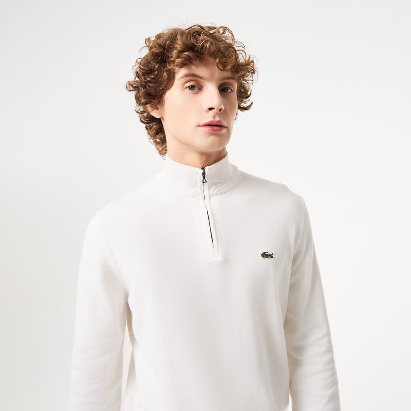 Мужской хлопковый свитер Lacoste на молнии с высоким воротом 3
