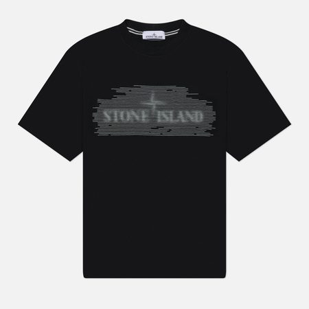 Мужская футболка Stone Island Optical One Print, цвет чёрный
