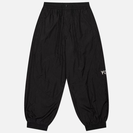 Мужские брюки Y-3 Raw Edge 3-Stripes Nylon Shell, цвет чёрный