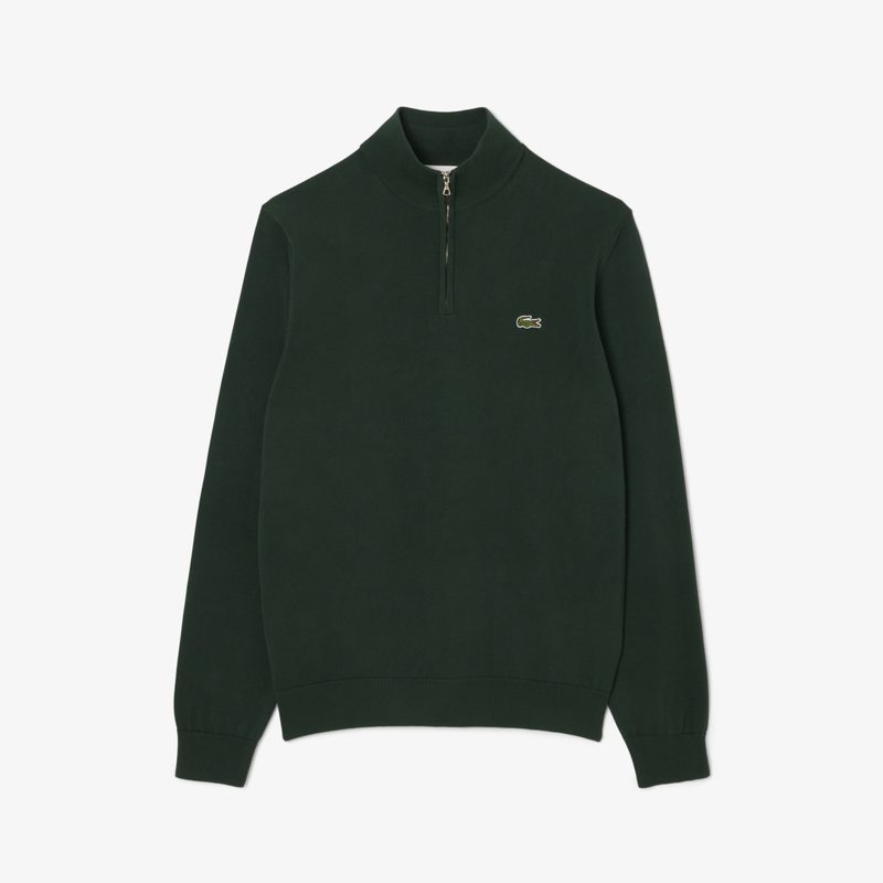 Мужской хлопковый свитер Lacoste на молнии с высоким воротом 4