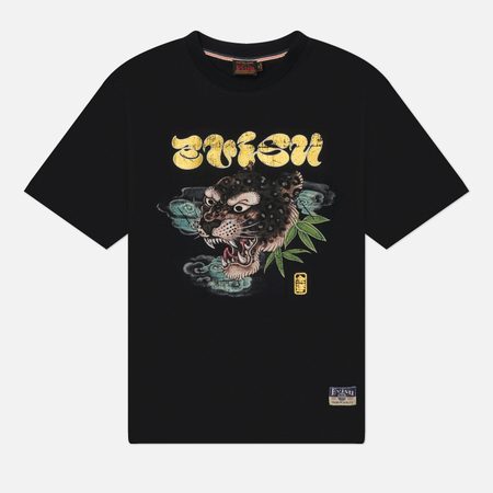 Мужская футболка Evisu Heritage Leopard Head Printed, цвет чёрный