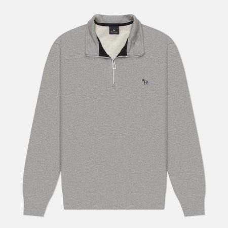 Мужская толстовка Paul Smith Zebra Logo Regular Half-Zip, цвет серый