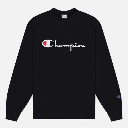 Мужская толстовка Champion Reverse Weave Pinnacle Heavyweight Brushed Fleece Interior Crewneck, цвет чёрный