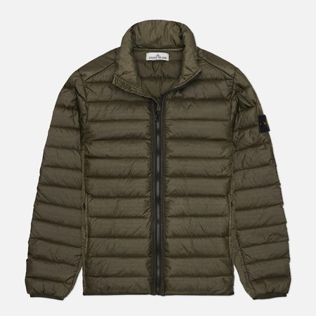 Мужской пуховик Stone Island Loom Woven Chambers Down-TC Lightweight, цвет зелёный