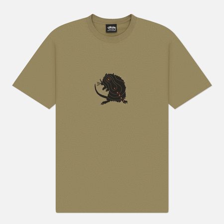 Мужская футболка Stussy Long Range, цвет оливковый
