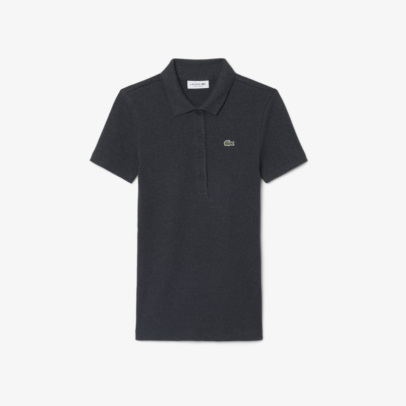Женское хлопковое облегающее поло Lacoste L.12.D в рубчик 4