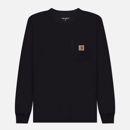 Мужской лонгслив Carhartt WIP Pocket Logo, цвет чёрный