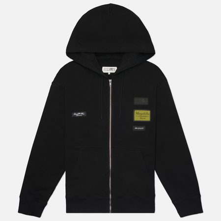 Мужская толстовка Maison Margiela MM6 Label Patch Full Zip Hoodie, цвет чёрный