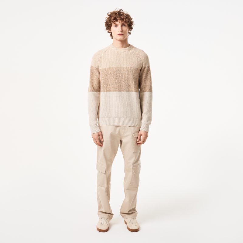 Мужской шерстяной свитер Lacoste в полоску 4