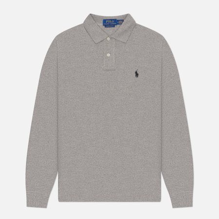 Мужской лонгслив Polo Ralph Lauren Custom Slim Fit Polo Basic Mesh, цвет серый