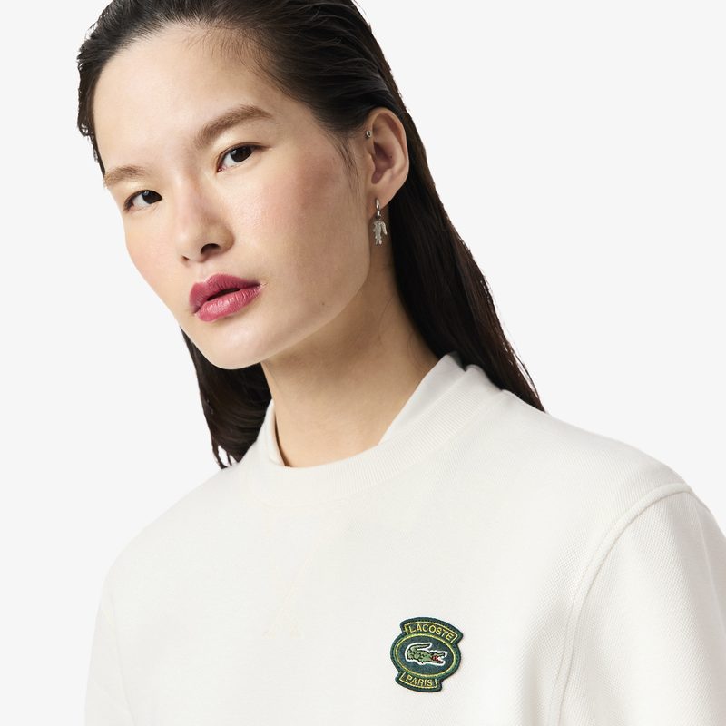 Женский свитшот Lacoste с круглым вырезом и нашивкой 3