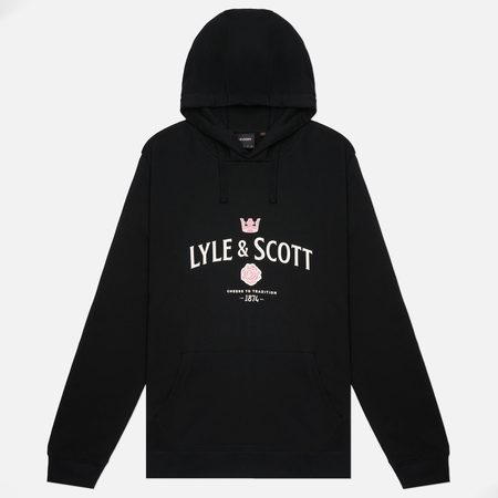 Мужская толстовка Lyle & Scott Cheers Graphic Loopback Hoodie, цвет чёрный