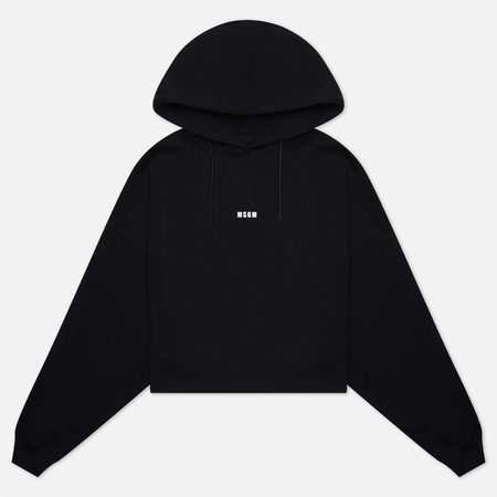 Женская толстовка MSGM Micrologo Print Hoodie, цвет чёрный
