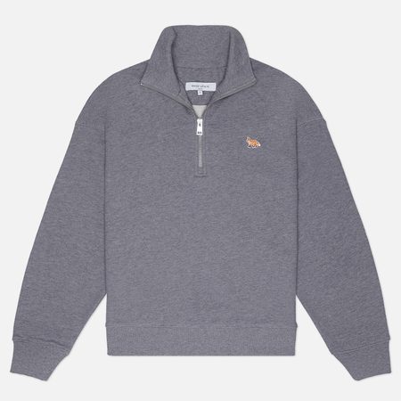 Женская толстовка Maison Kitsune Baby Fox Half Zipped, цвет серый