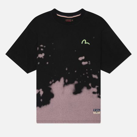Мужская футболка Evisu Heritage Angel & Graffiti Printed Dip Dye, цвет чёрный
