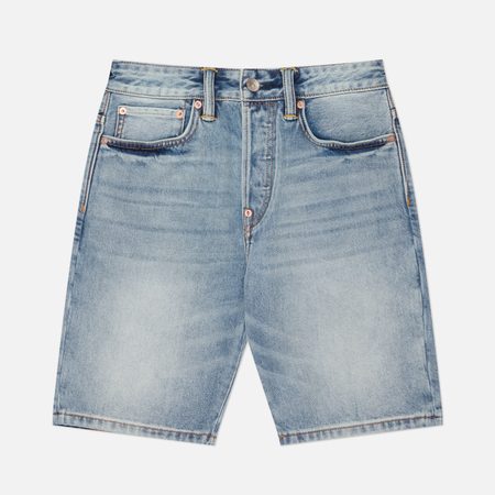 Мужские шорты Evisu Heritage Daicock Printed Denim Splash, цвет голубой